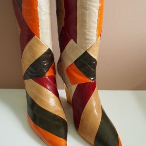 Tory Burch Lila Boots 90mm Multi Color Knee S 6.5